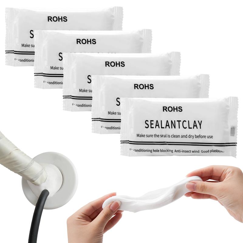 5 Pack Waterproof Sealant Mastic, Quick Mending Mud, Multi-Purpose Repair Sealing Clay for Drain Connection, Wall Hole, Air Conditioning Hole, Waterproof Seal Putty